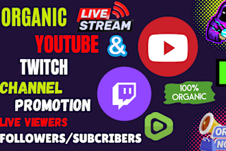 do youtube live stream promotion, live viewers, video promotion, organic growth