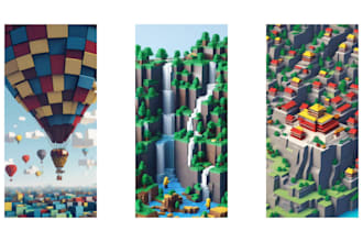 convert your photos into 3d block artwork
