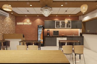 design restaurants, cafe bars and interior 3d rendering