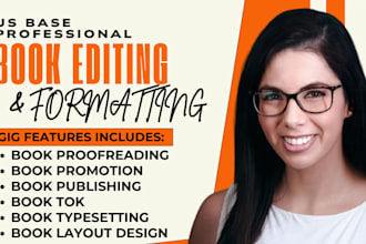 proofread and edit, do amazon KDP book formatting, typesetting, promotion