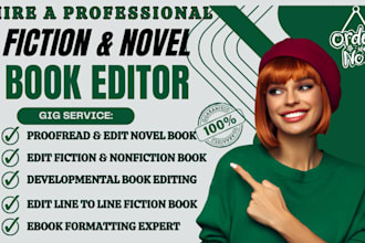 be developmental, line and copy editor novel proofreading fiction book editor