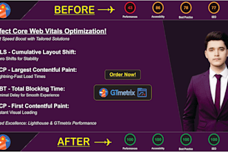 do wordpress speed optimization, pagespeed increase, and lighthouse fix