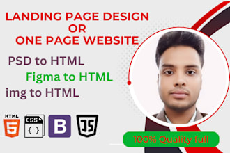 create and design a landing page or one page website with bootstrap