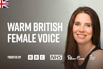 record a warm and natural northern british female voiceover