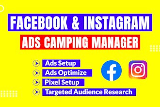 do your facebook ads setup and instagram ads for sales and lead generation
