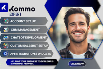 be you kommo expert and set up kommo chat bot, pipeline and manage kommo crm