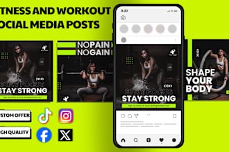 design attractive fitness and workout  social media posts
