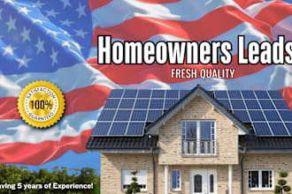 provide USA fresh homeowners solar cell phone leads