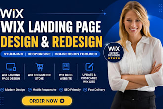 wix landing page design, wix ecommerce store, wix blog website, update wix site