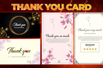 design modern amazon thank you card or product insert card