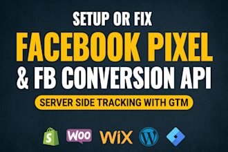 fix or setup facebook pixel conversion API, ga4 server side tracking by GTM