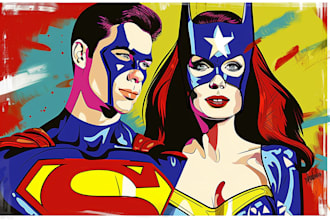 create comic book covers, pages, pinups, superheroes