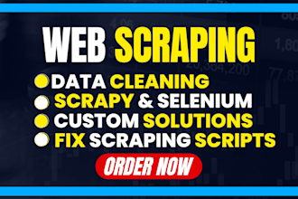 build web scraper for web scraping using python scrapy and selenium