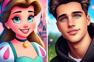 made your cartoon portrait in disney style