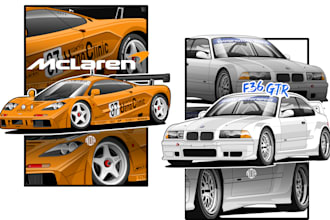 draw vector art cartoon from your car or any vehicle
