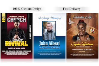 do funeral, memorial or church bifold trifold program 6hrs