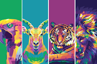draw pop art of animal and your beloved pets