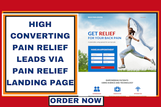 generate high converting pain relief leads via landing page