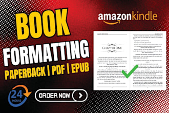do book formatting, paperback, kindle ebook formatting for amazon KDP