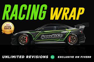 do racing car wrap design, sports car wrap, car wrap design, van wrap