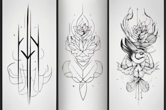 design artistic line art, minimalist tattoo art