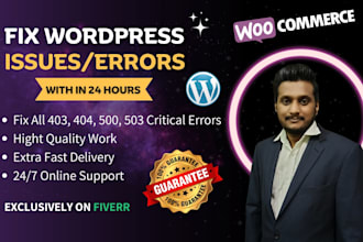 fix wordpress issues, critical errors, bugs in 24 hours