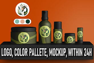 make an amazing logo for you with mockups and color palette
