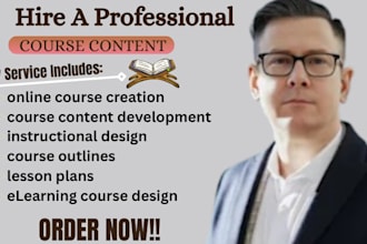 build your online course content,course outlines, lesson plan and course content