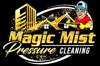 create cleaning, power washing, pressure washing logo and any graphics design