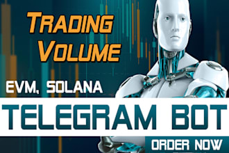create trading and volume bot on solana, evm and tron