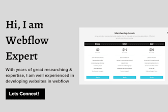 build webflow paid membership website, lms subscription website with memberstack