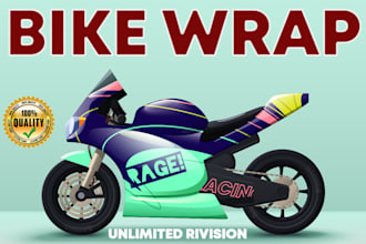create a professional, bike wrap, motorcycle, street bike wrap