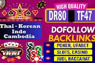 high da 80 to 60 poker ufabet slots mega judi online seo dofollow backlinks