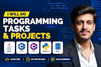 do java, python and cpp programming tasks, debugging and software projects