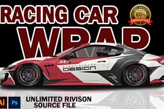 do racing car design, van wrap, vehicle wrap, car wrap and car wrap