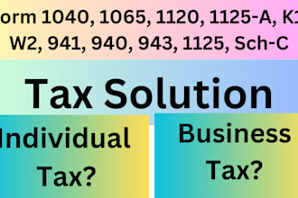 prepare your business tax and individual tax file for irs
