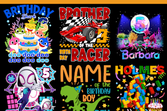 design custom birthday theme shirt for your kid and family