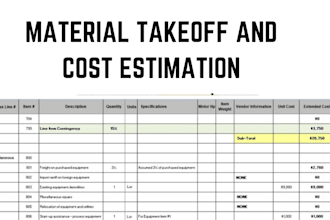 do the quantity takeoff for your building
