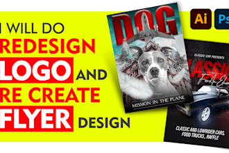 do redesign logo and recreate flyer design edit