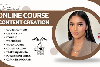 online course content, workbook, ppt, syllabus, ecourse, kajabi, course creation