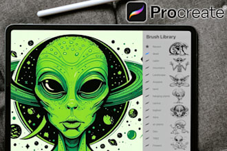 create custom procreate stamp pack with 200 brushes