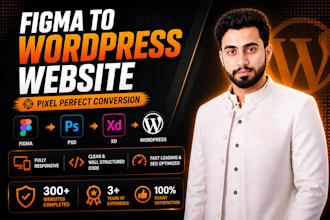 convert figma, PSD, and adobe xd to wordpress website using elementor