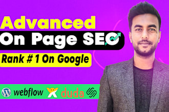 advanced on page SEO services for wordpress, wix, squarespace, webflow