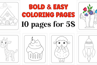 draw bold and easy coloring book pages for kids and adults