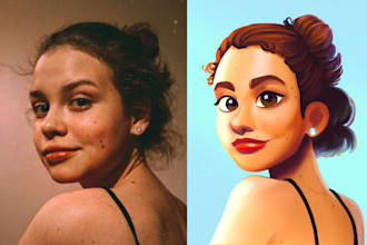 draw a semirealistic portrait