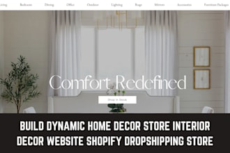 build dynamic home decor store furniture website shopify dropshipping store