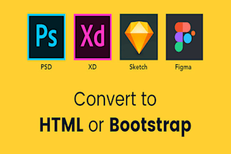 convert figma to html, psd to html, pdf to html responsive