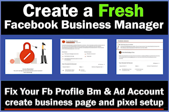 create and fix facebook business manager, ads account