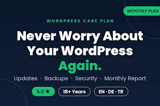 maintain your wordpress website with updates, backups and security care