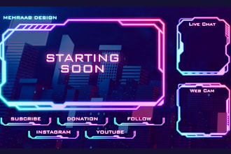 design your dream twitch stream custom logo animated overlays banners and panel